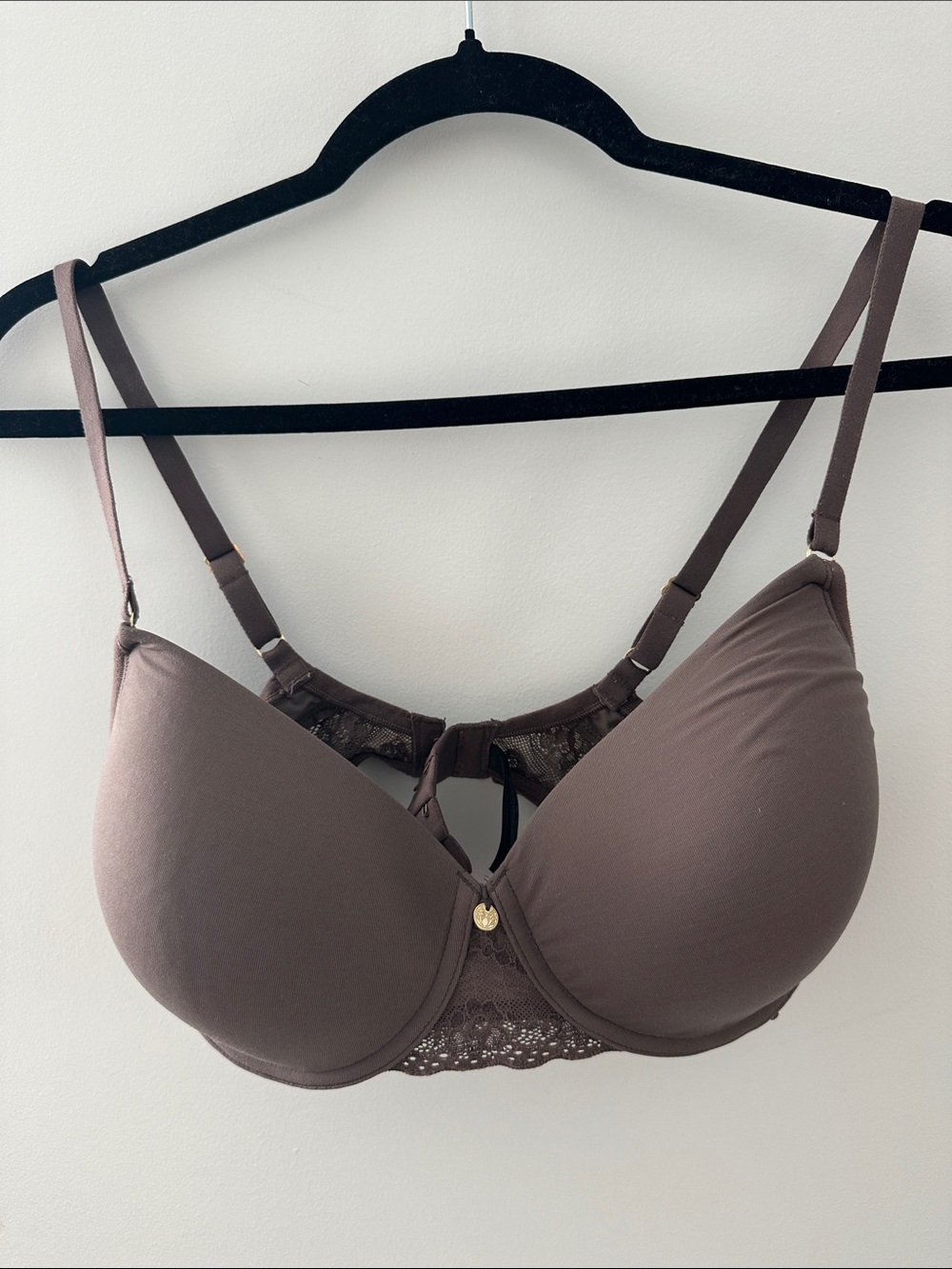 Natori Taupe Padded Lace-Back T-Shirt Bra
